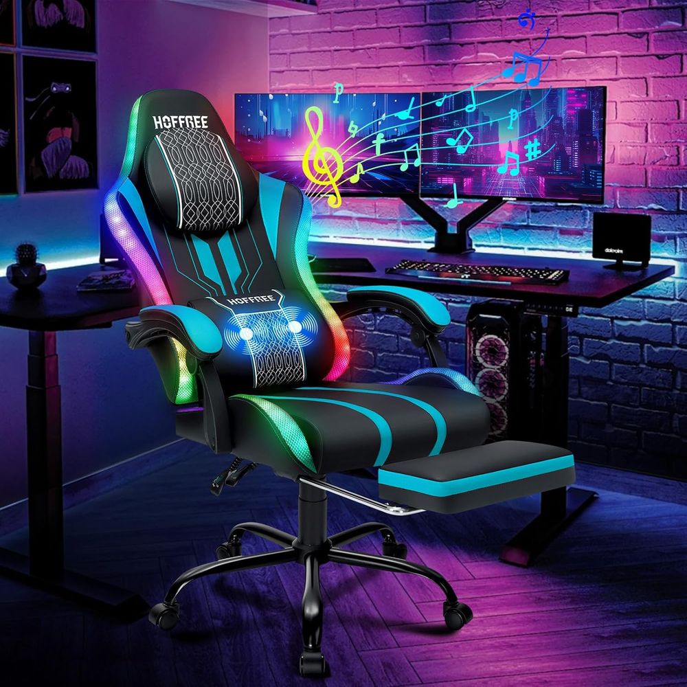 Gaming Chair with LED Lights S - Speakers review and price