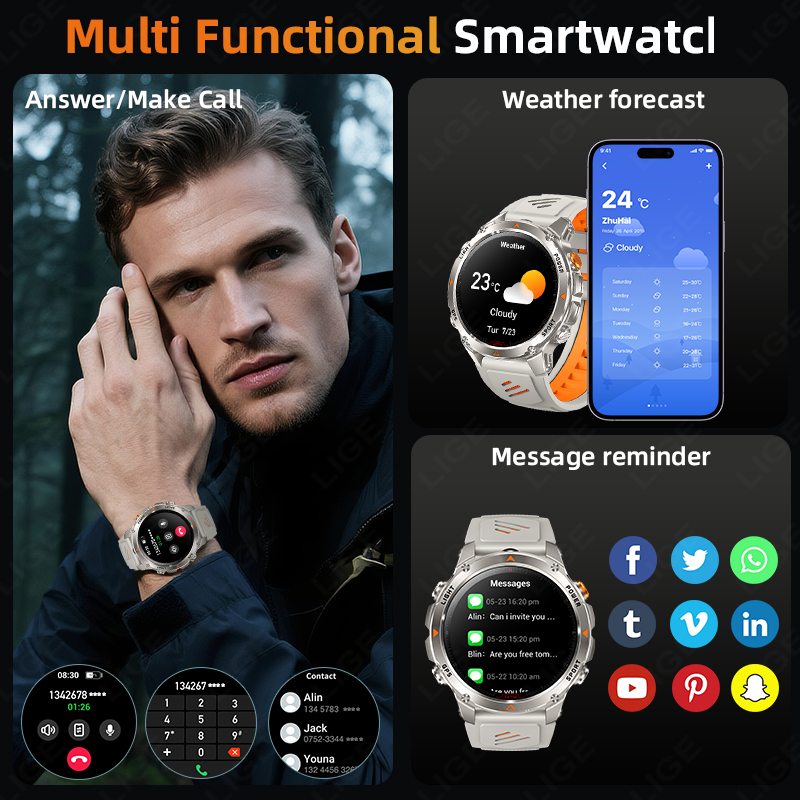 LIGE Rugged GPS Track Smart Wa - Smartwatches review and price