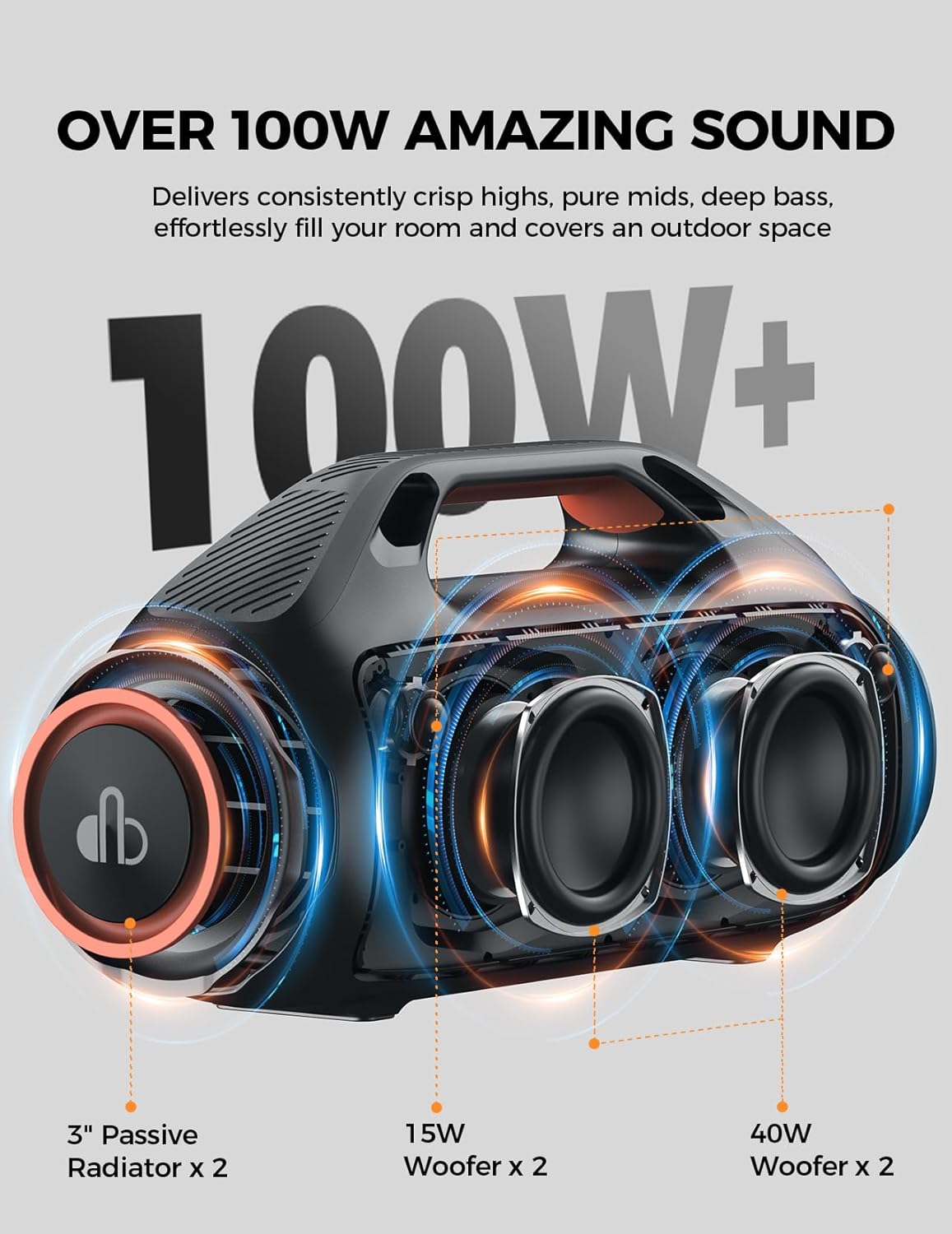 Portable 100W For Bluetooth Sp - Portable Bluetooth Speaker Waterproof Ipx7 review and price
